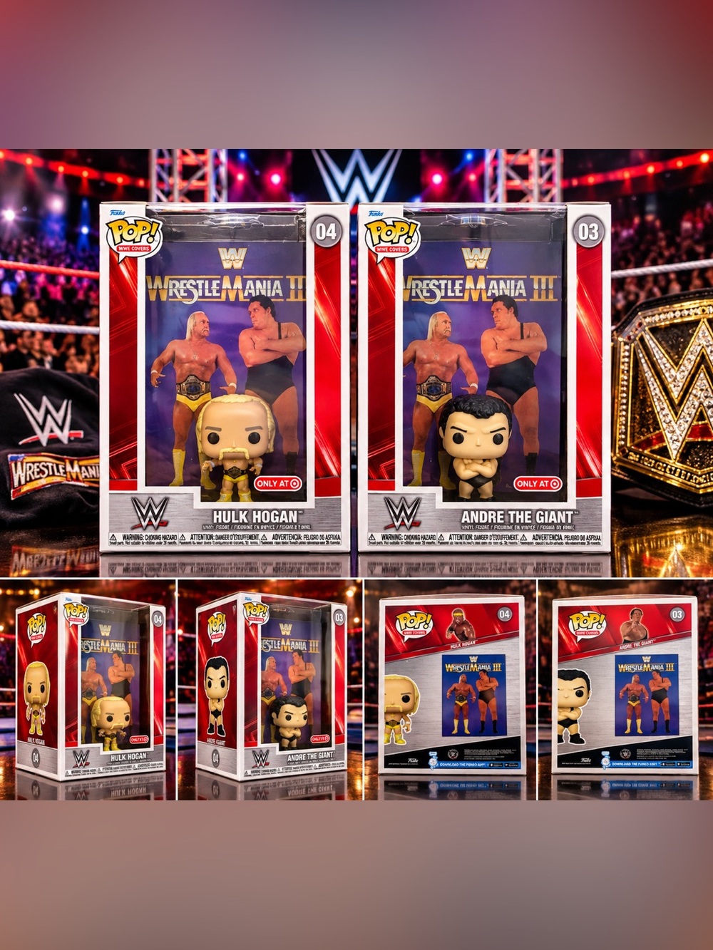 Funko Pop WWE Covers Hulk Hogan #04 Andre Giant #03 Target Exclusive